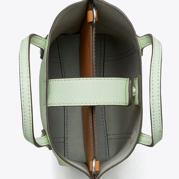 🥰 Tory Burch Perry Mini leather Crossbody Tote Meadow Mist - Picture 4 of 12